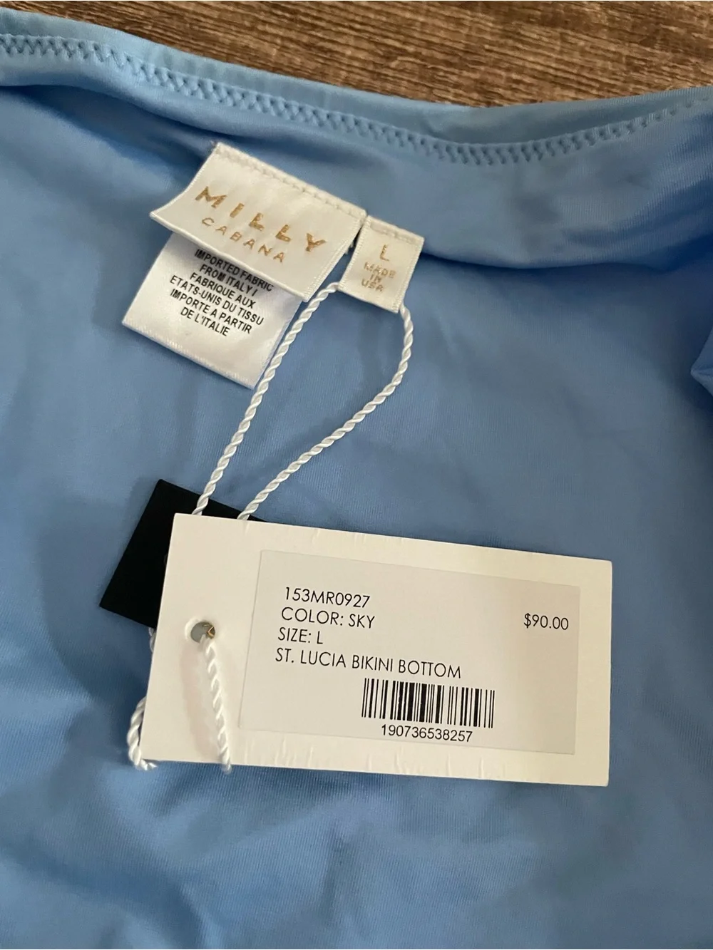 NWT Milly Cabana St. Lucia Bikini Bottom Blue Size Large